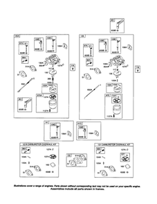 Carburetor Diagram and Parts List for 204300 0036-1162 Briggs and Stratton Engine